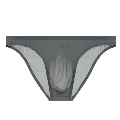Mens Ice Silk Seamless Ultra-Thin Underwear Transparent Quick Dry Sexy Pouch Briefs Male Seamless Breathable Panties Underpants