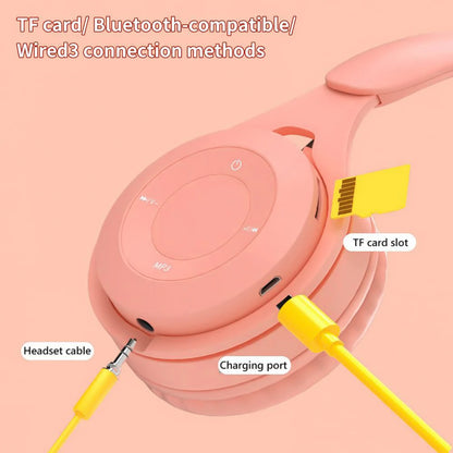Y08 Wireless Bluetooth Headphone  Macaron Headphones Stereo Headband Gaming Headset with Mic Gamer Girl Gift for Mobile Tablet