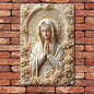 1pc 8x12" Vintage Aluminum Wall Art - Guadalupe Virgin Mary Retro Spanish Plaque, Golden Halo & Stars, Bohemian Style for Home