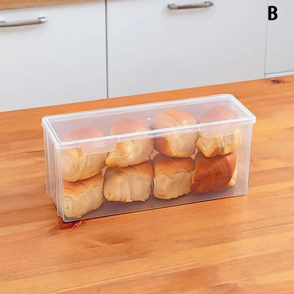 Bread Container Storage Box Kitchen Dispenser Bread Boxes Baking Bread Cake Containers Airtight Box Refrigerator Clear Kitchen