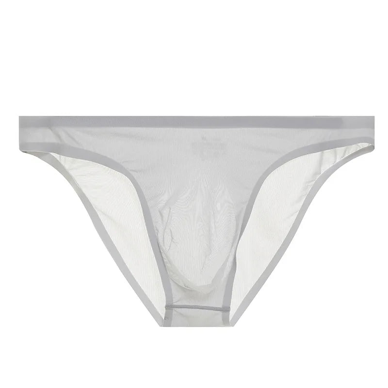 Mens Ice Silk Seamless Ultra-Thin Underwear Transparent Quick Dry Sexy Pouch Briefs Male Seamless Breathable Panties Underpants