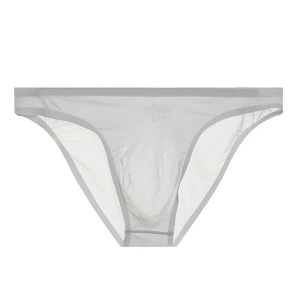 Mens Ice Silk Seamless Ultra-Thin Underwear Transparent Quick Dry Sexy Pouch Briefs Male Seamless Breathable Panties Underpants