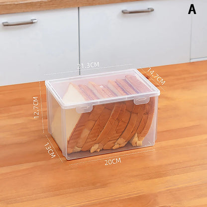 Bread Container Storage Box Kitchen Dispenser Bread Boxes Baking Bread Cake Containers Airtight Box Refrigerator Clear Kitchen