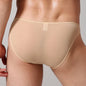 Mens Underwear Transparent Sexy Briefs Solid Color Ice Silk Low-Rise Underwear Thin and Comfortable Lingerie