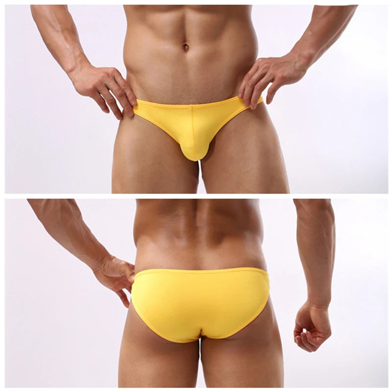 Men Briefs Underpants Sexy Underwear Male Bulge Pouch Mens Bikini Low Rise Panties hombre Mini cueca Solid Color