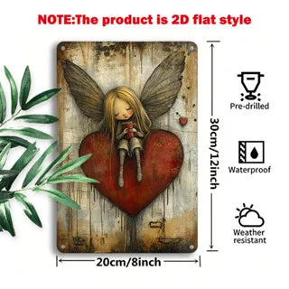 1pc 8x12" Vintage Aluminum Wall Art - Guadalupe Virgin Mary Retro Spanish Plaque, Golden Halo & Stars, Bohemian Style for Home